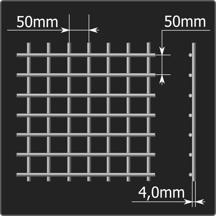 Сетка кладочная 50*50*4,0 (0,25*2,0)