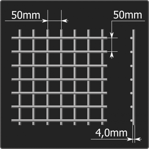 Сетка кладочная 50*50*4,0 (0,12*2,0)